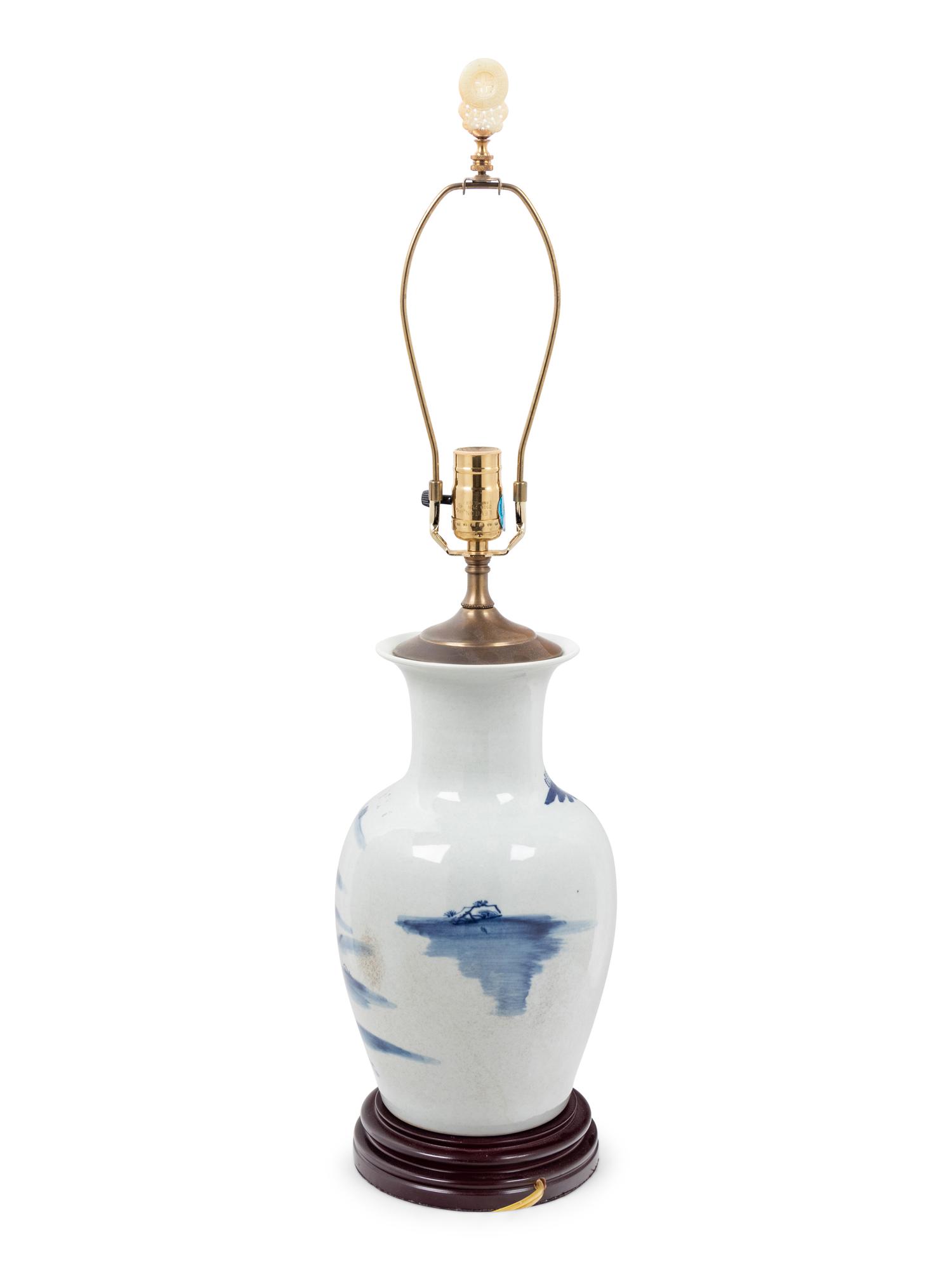 A Chinese Porcelain Vase Mounted as a Lamp