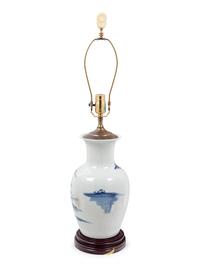A Chinese Porcelain Vase Mounted as a Lamp