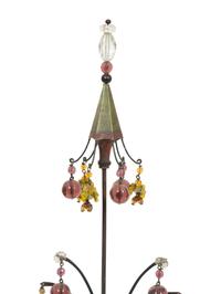 A Pair of Tole Peinte Two-Light Candelabra