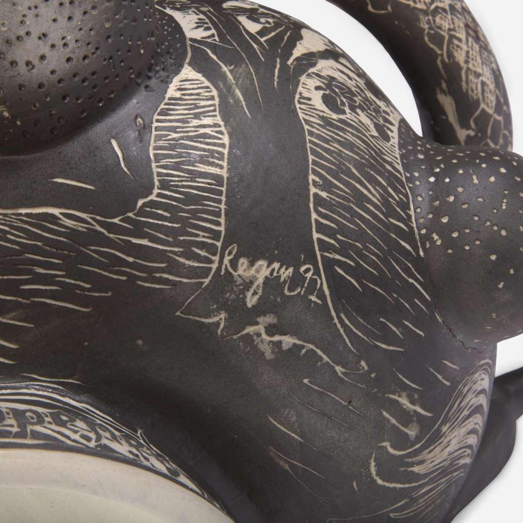 David Regan (American, b. 1964) "Adam & Eve" Sgraffito Decorated Tureen, USA, 1992