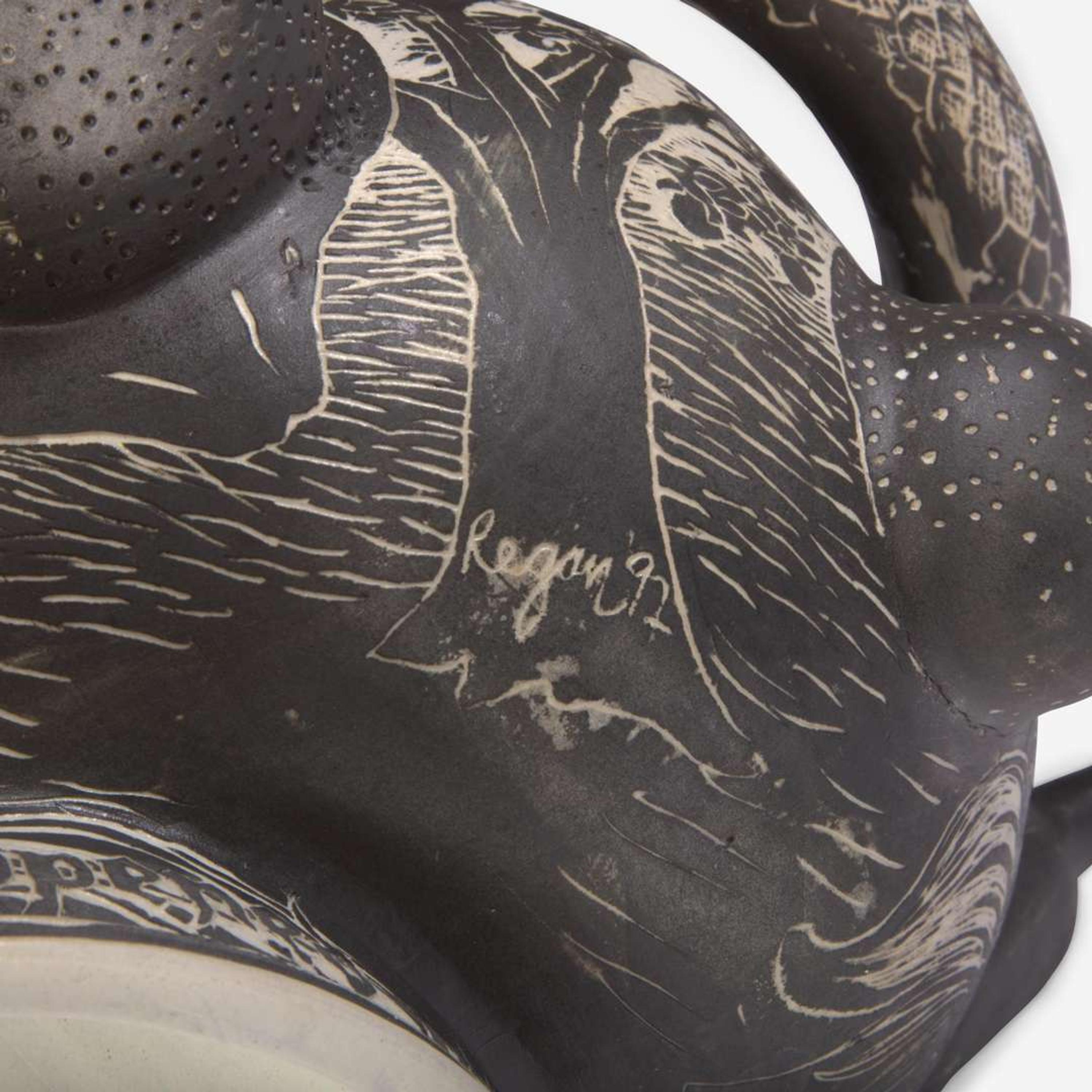 David Regan (American, b. 1964) "Adam & Eve" Sgraffito Decorated Tureen, USA, 1992