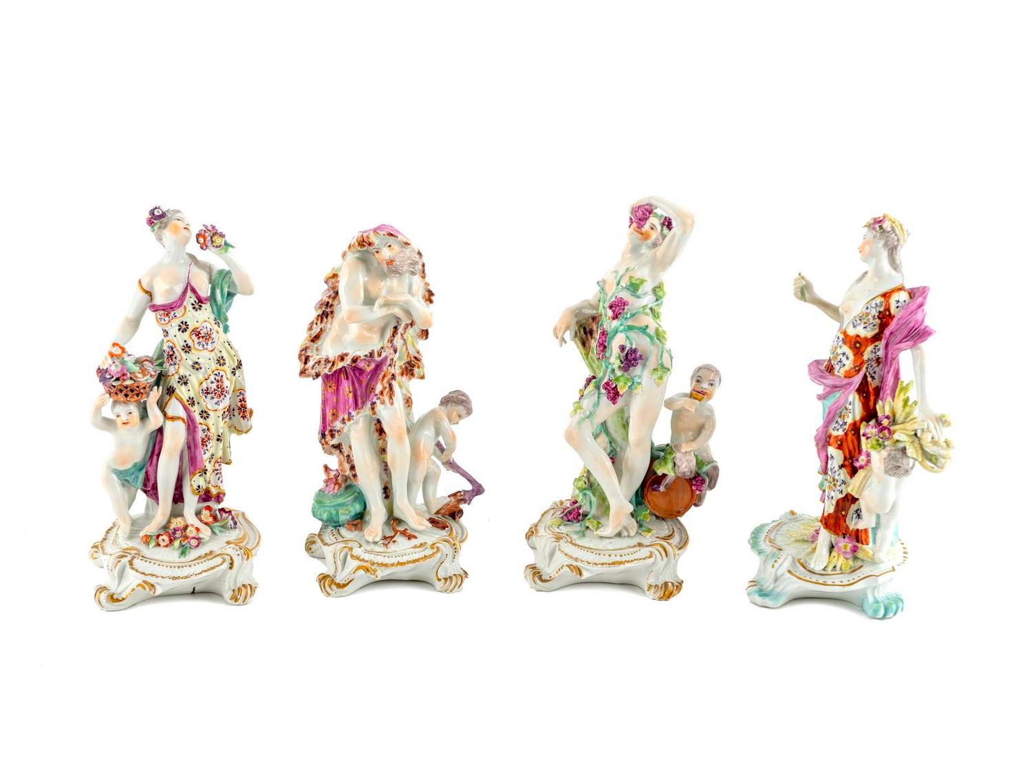 A Derby Porcelain Allegorical Group of the Four Seasons — C. 1770
