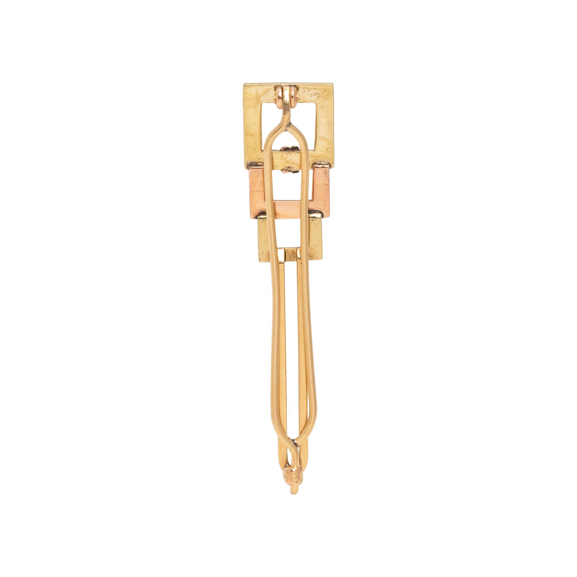 RETRO, BICOLOR GOLD BARRETTE