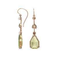 Antique, Peridot, Seed Pearl, and Rose Gold Demi-Parure