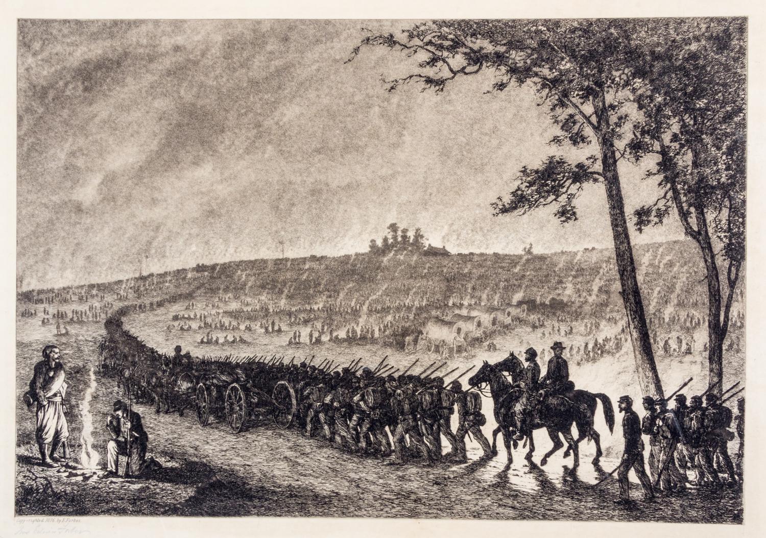 (CIVIL WAR) FORBES, EDWIN. Life Studies of the Great Army. New York, 1876. 20 (of 40) copper plate etchings.