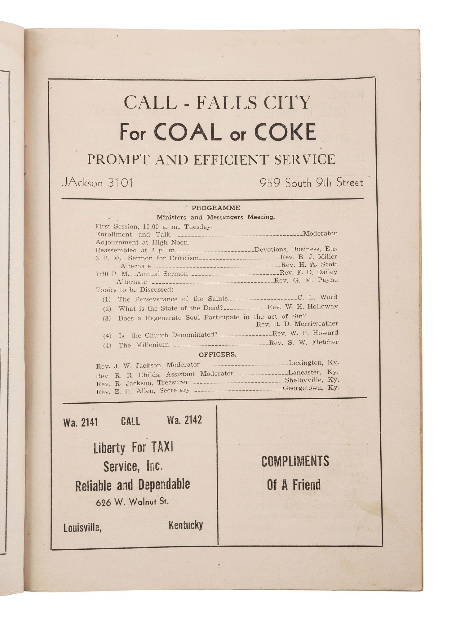 [RELIGION]. A group of items related to African American Baptist churches.