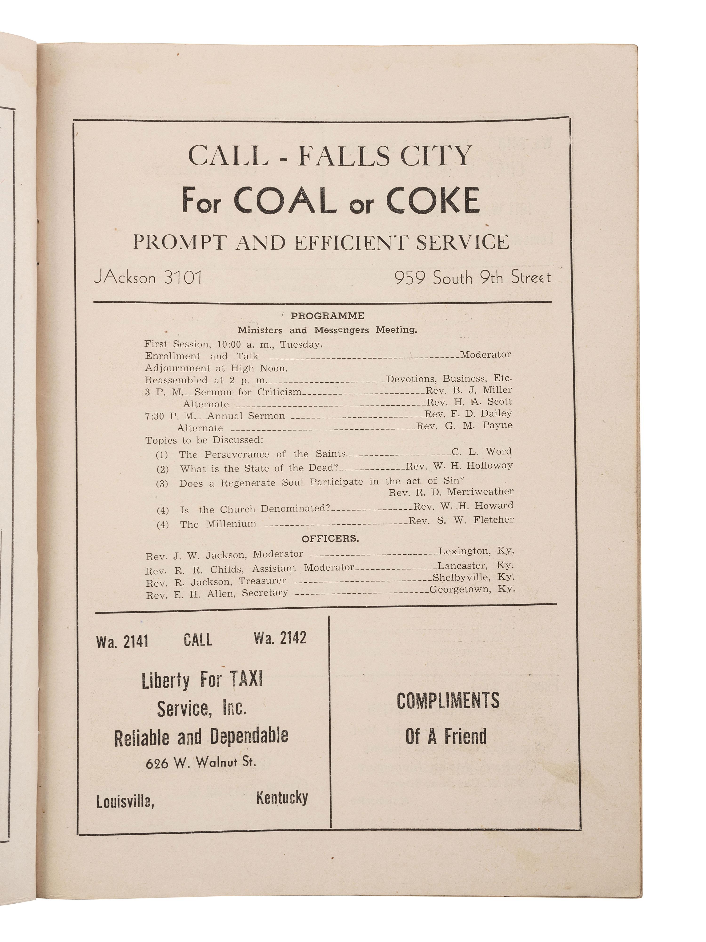 [RELIGION]. A group of items related to African American Baptist churches.