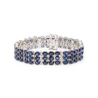 SAPPHIRE, DIAMOND, COLORED DIAMOND, AND WHITE GOLD BRACELET