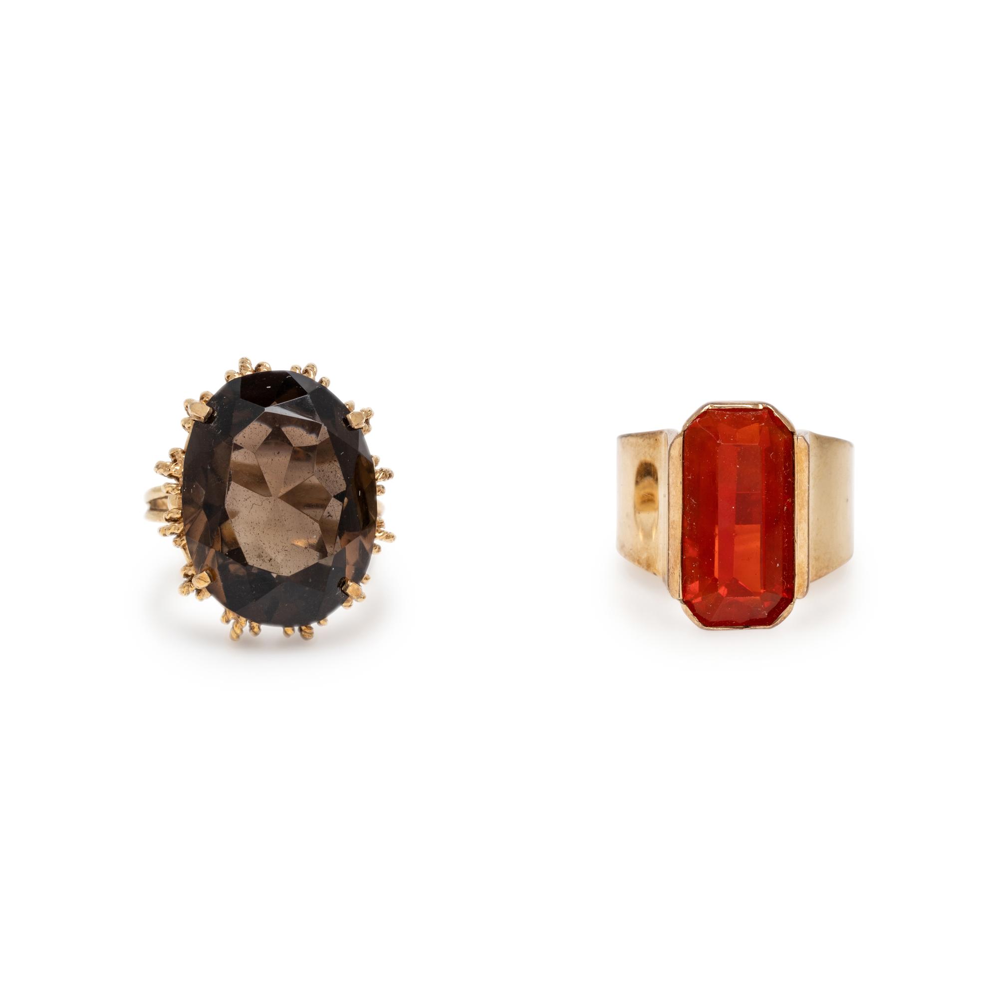 TWO GEMSTONE RINGS