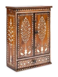 An Anglo-Indian Inlaid Rosewood Jewelry Cabinet