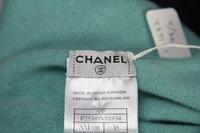 A Chanel Green Cashmere Twin Set, Size 38.