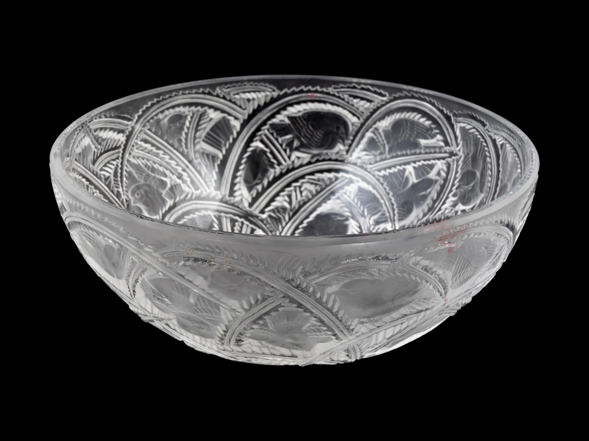 A Lalique Molded and Frosted Glass Pinsons Bowl — 20TH CENTURY