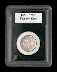 An 1875-S Seated Liberty 20c Coin