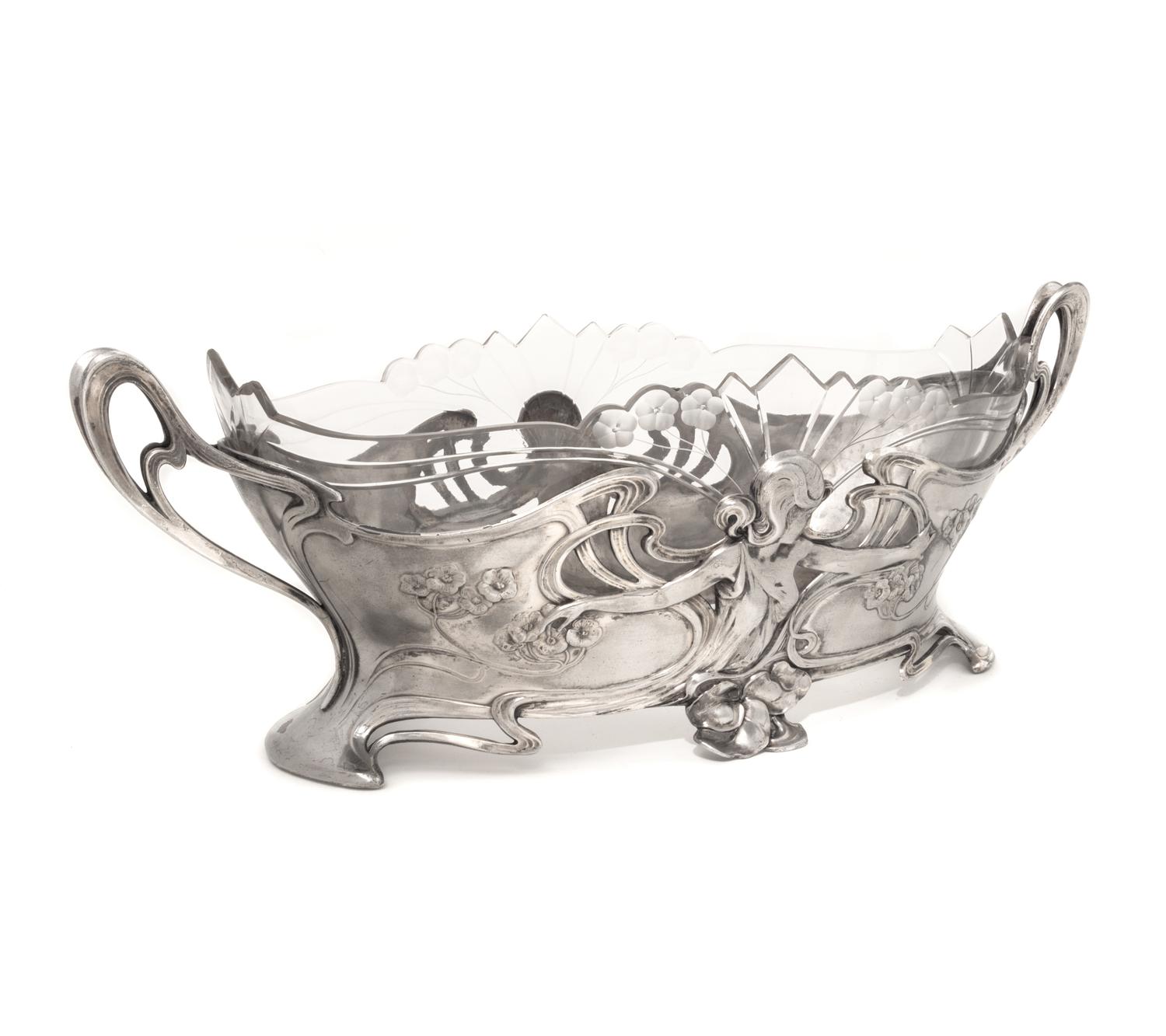 An Art Nouveau Silvered Metal Centerpiece