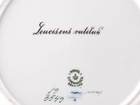 A Set of Twelve Royal Copenhagen Parcel Gilt Porcelain Fish Plates