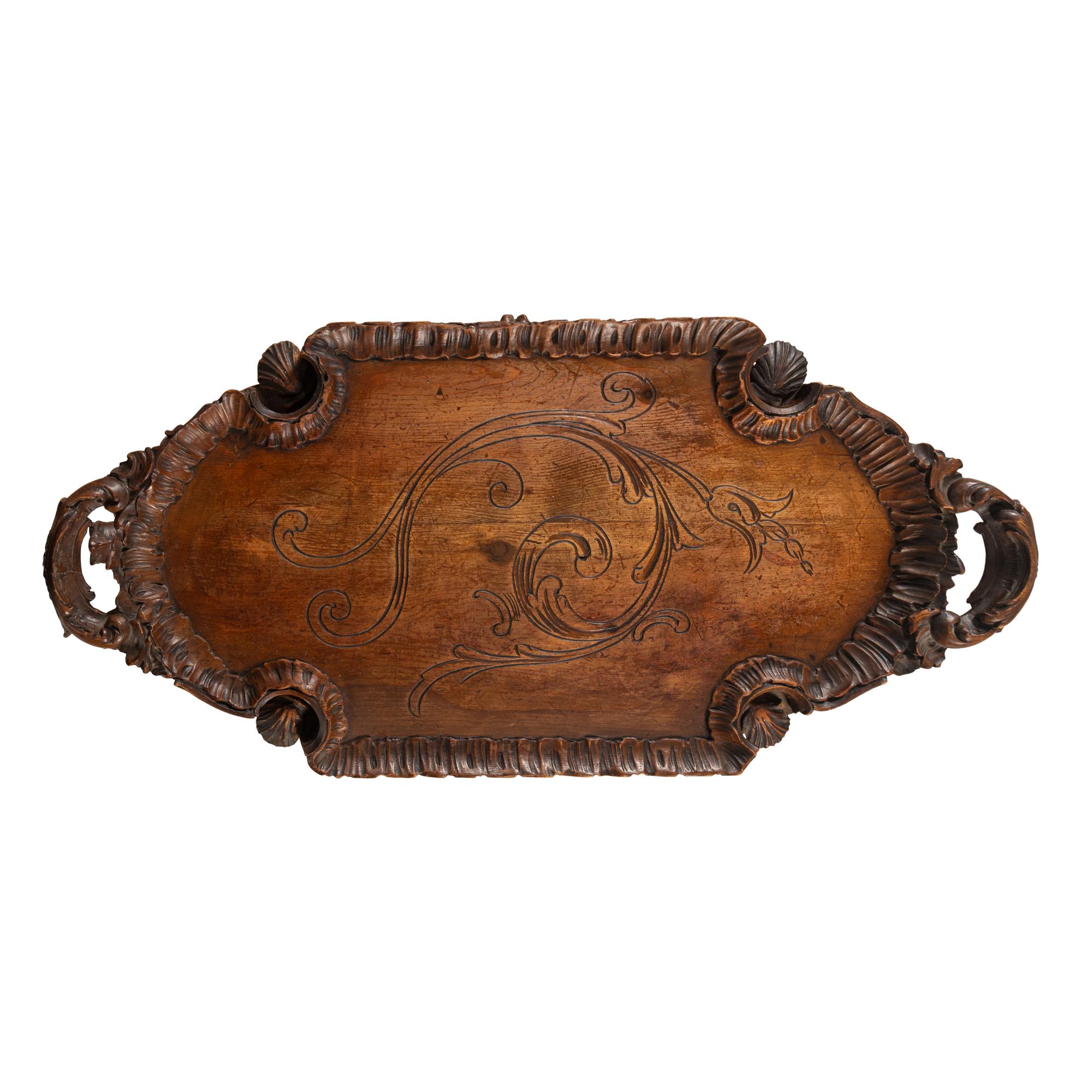 A Venetian Carved Walnut Tray Table