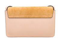 A Chloe Cement Pink Faye Small Shoulder Bag, 6.3" H x 9.4" W x 3.5" D; Strap drop: 20.1"-22.4".
