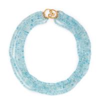 AQUAMARINE MULTISTRAND BEAD NECKLACE