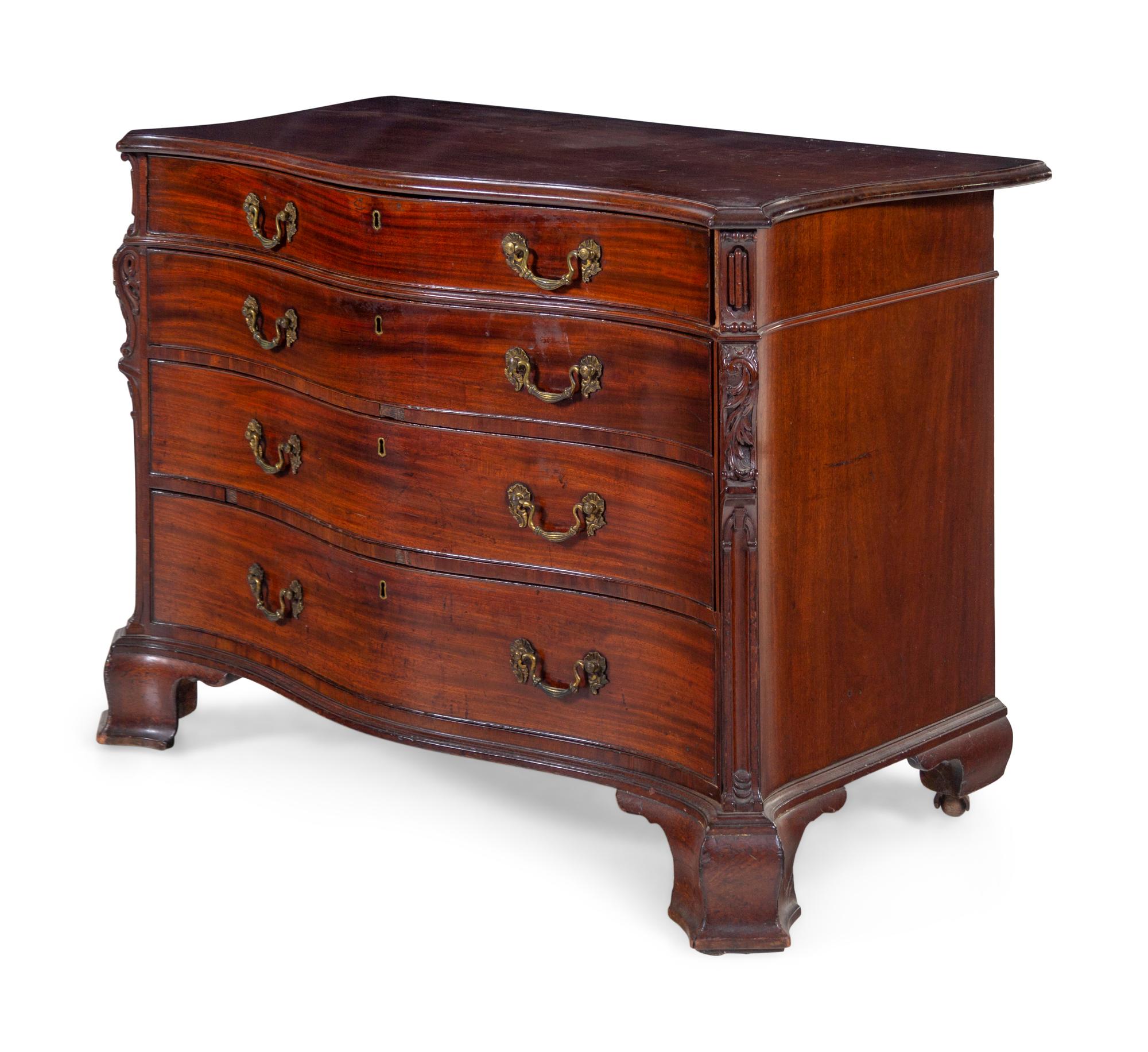 A George III Carved Mahogany Chest of Drawers