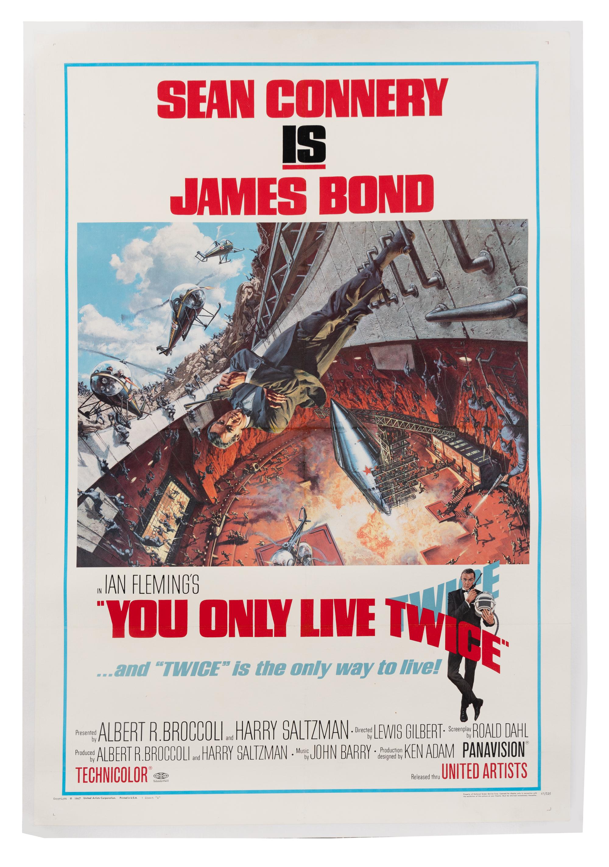 A James Bond You Only Live Twice One Sheet Movie Poster