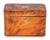 A Regency Tortoise Shell Tea Caddy
