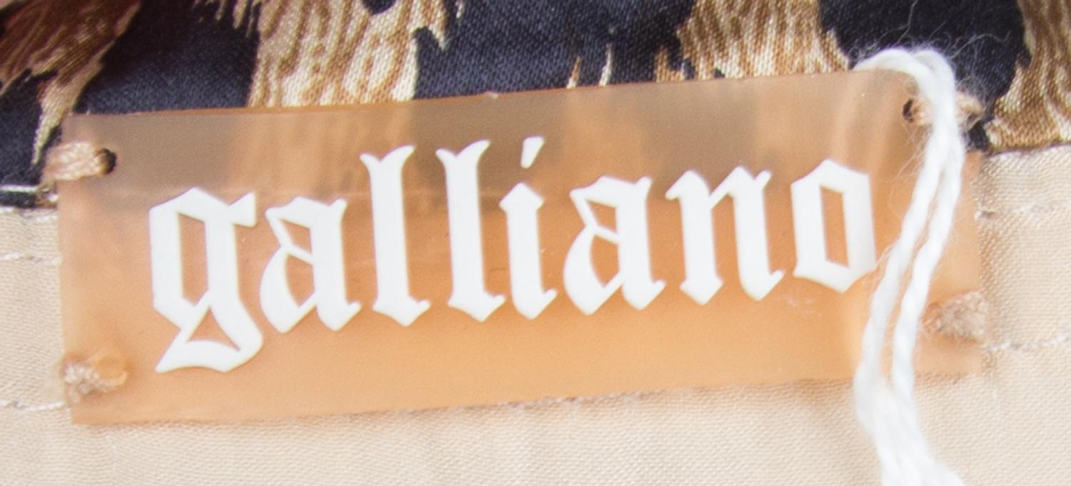 A Galliano Gold Silk Cocktail Dress, Size 28/42.