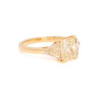 CARTIER, FANCY LIGHT YELLOW DIAMOND AND COLORED DIAMOND RING