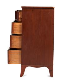 A Federal Inlaid and Veneered Mahogany Chest of Drawers