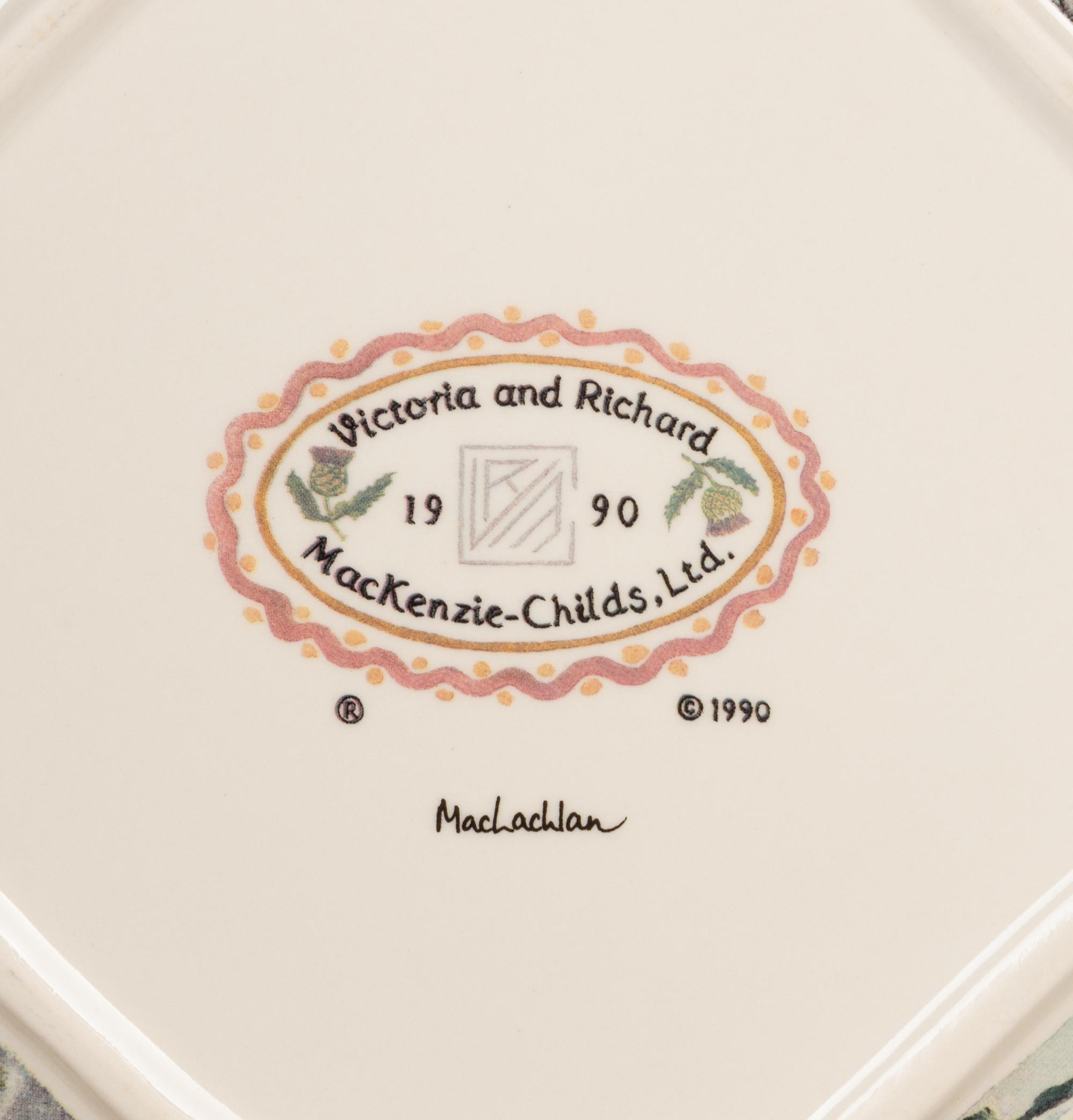 A Set of Sixteen MacKenzie-Childs MacLachlan Ceramic Dinner Plates