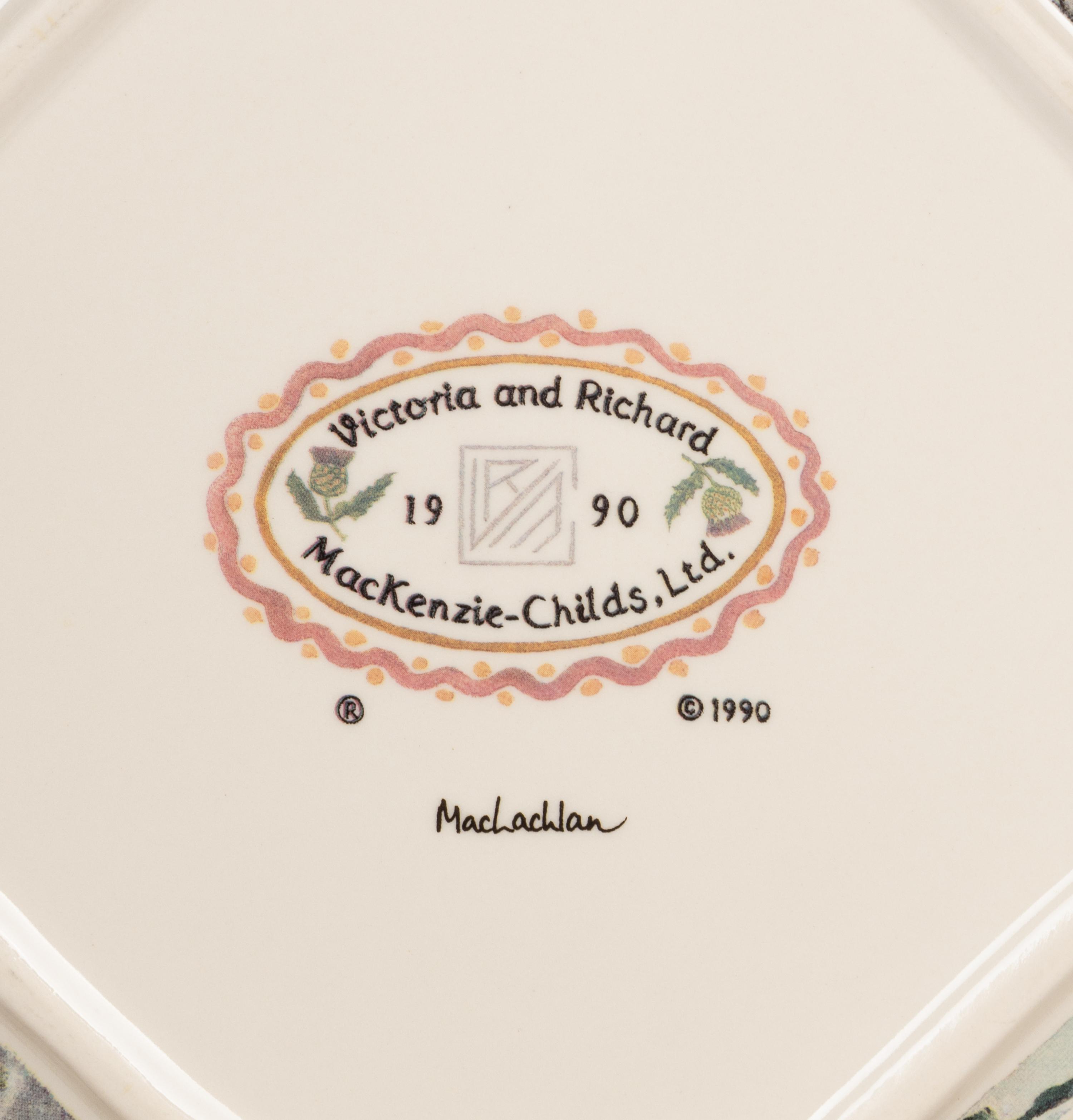 A Set of Sixteen MacKenzie-Childs MacLachlan Ceramic Dinner Plates