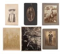 [WESTERN AMERICANA]. 16 photographs of cowboys, armed subjects, and other curious characters.