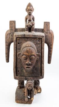 A Carved Wood Figural Container Height 35 1/2 inches.