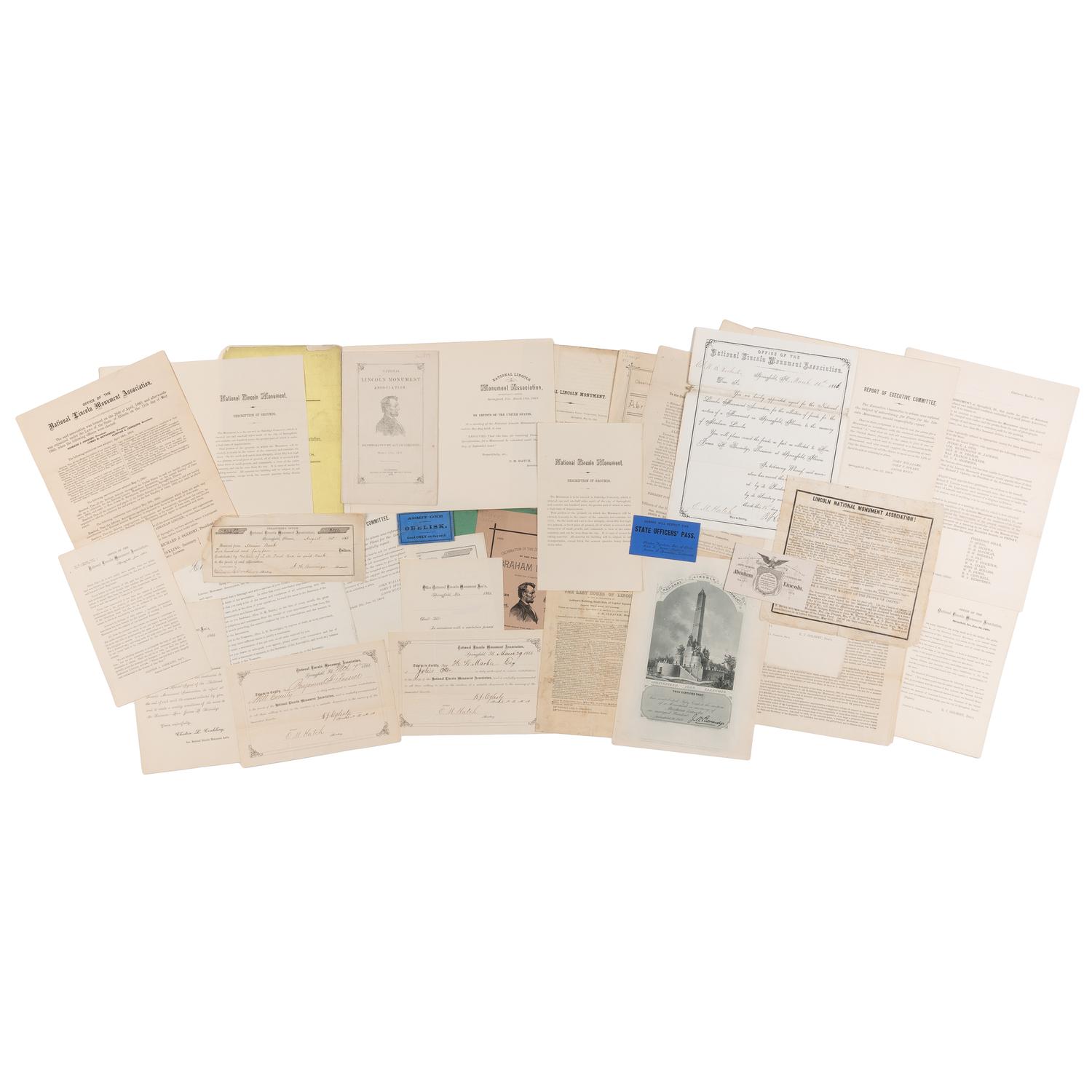 [LINCOLN NATIONAL MONUMENT]. An archive of materials relating to the construction of the Lincoln Tomb at Oak Ridge.