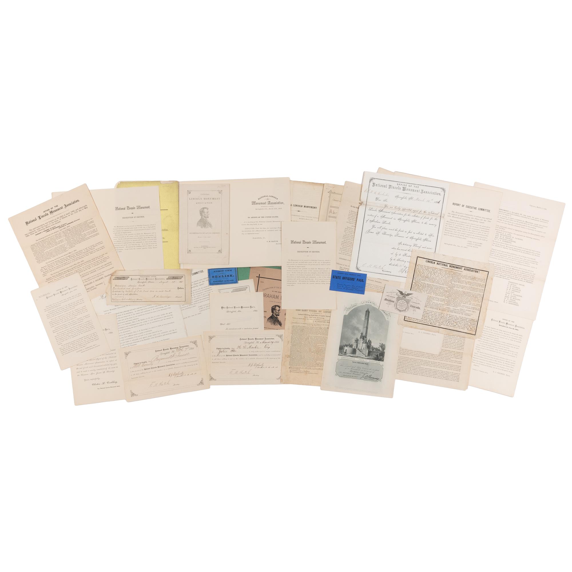 [LINCOLN NATIONAL MONUMENT]. An archive of materials relating to the construction of the Lincoln Tomb at Oak Ridge.