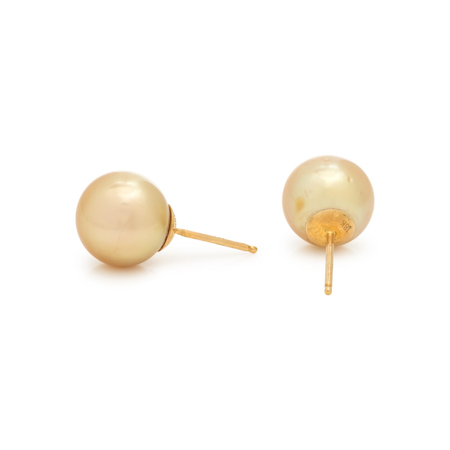 CULTURED GOLDEN SOUTH SEA PEARL EARRINGS