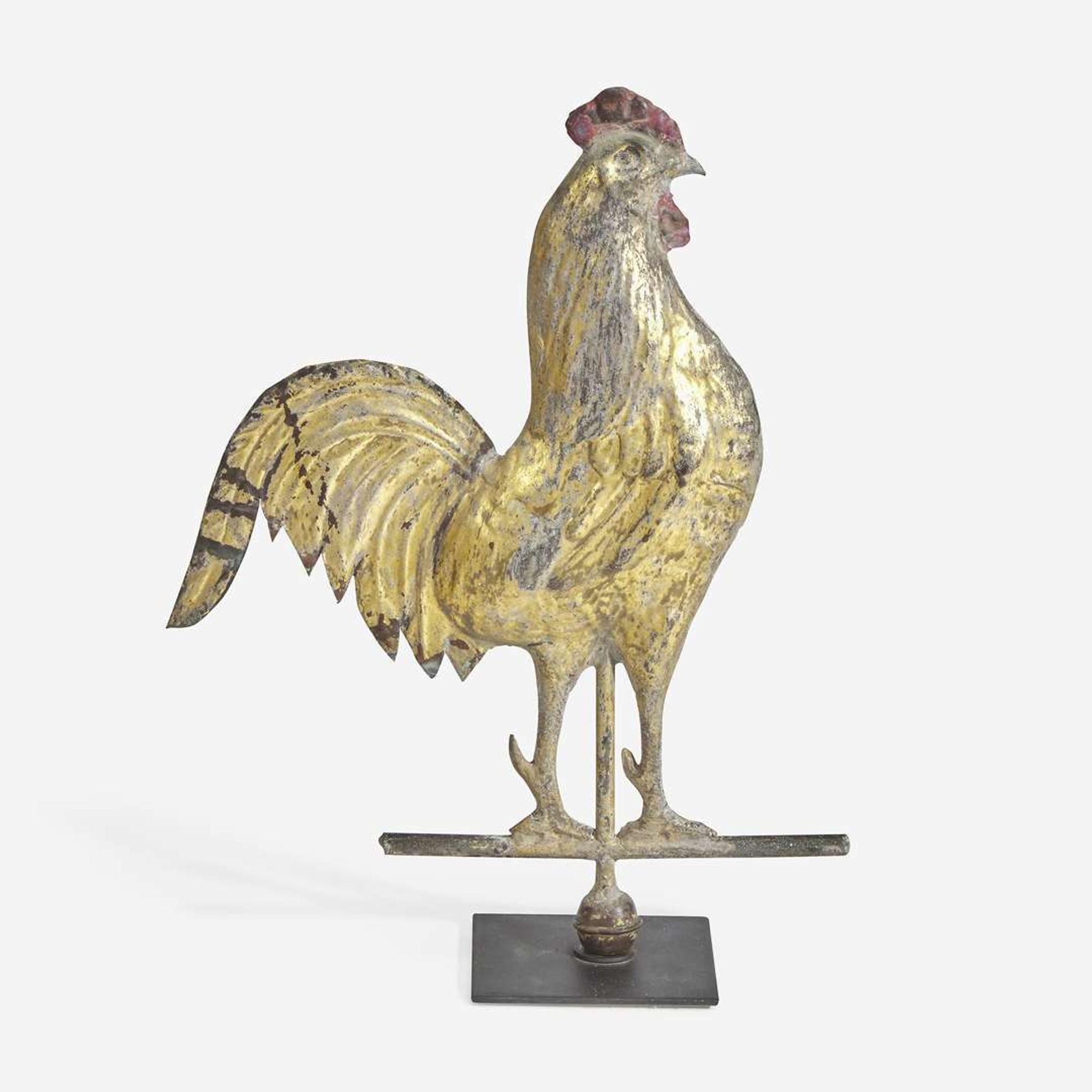 A small copper and zinc Rooster weathervane circa 1900