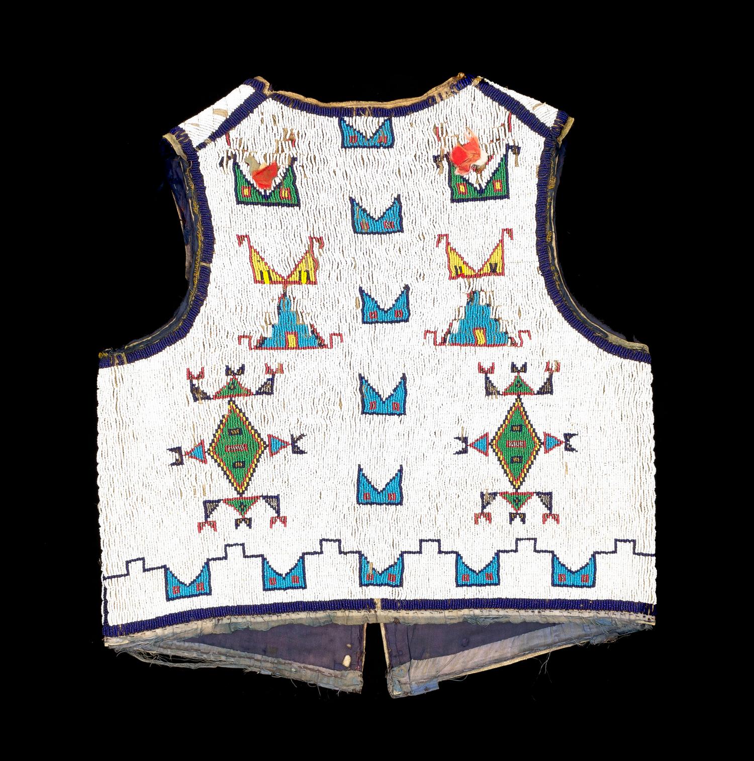 A Beaded Sioux Vest Length 22 inches.