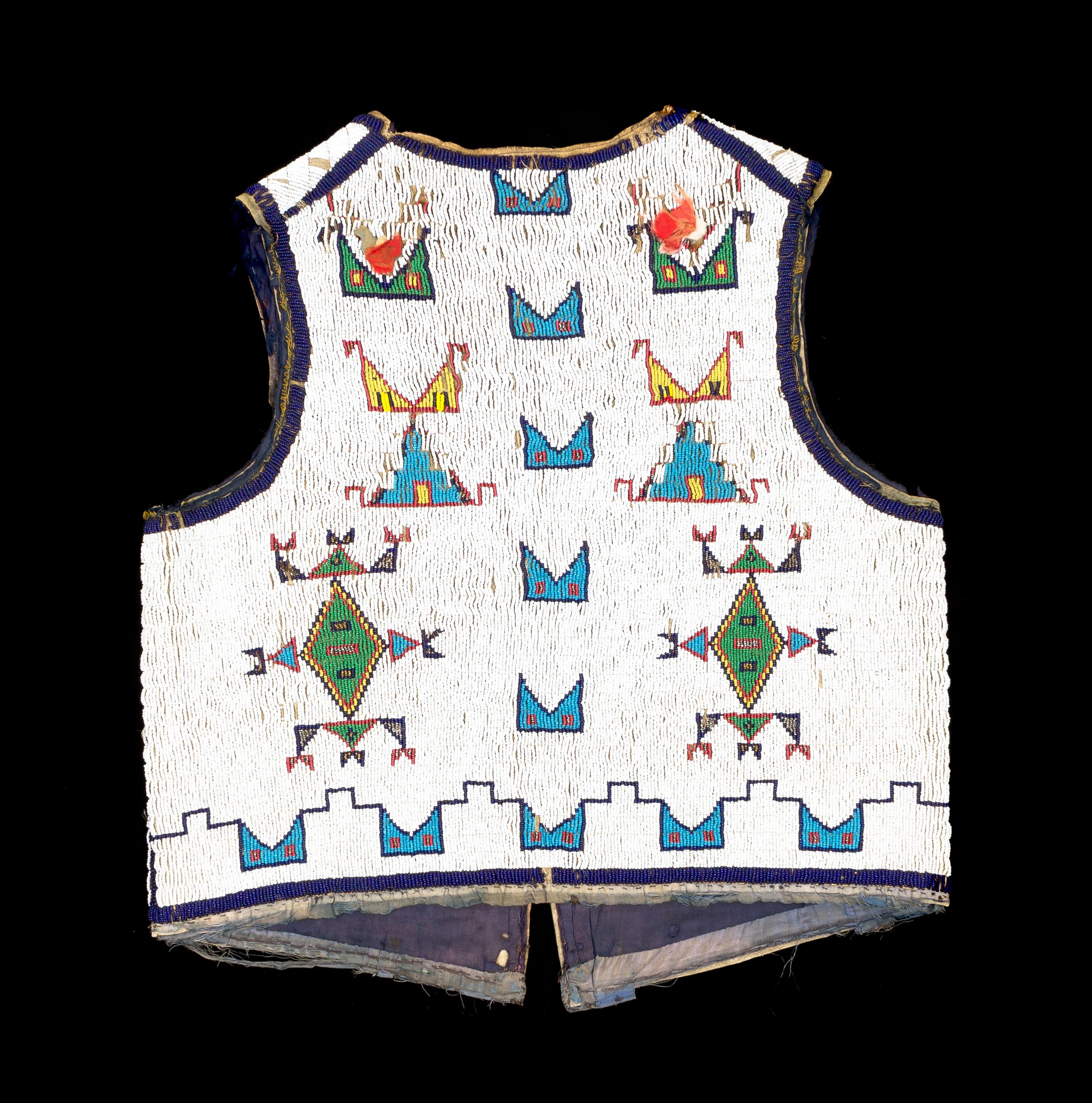 A Beaded Sioux Vest Length 22 inches.