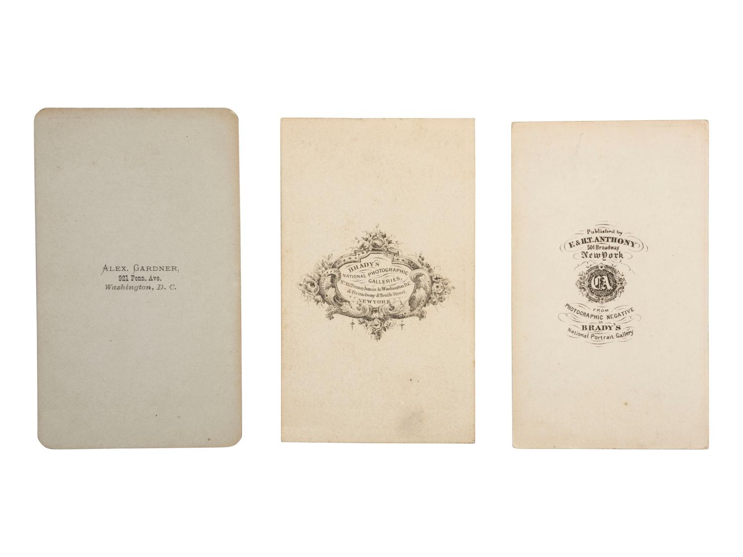 [CHASE, Salmon P. (1808-1873)]. 3 CDVs of Lincoln's treas. sec. and 6th Supreme Court Chief Justice.