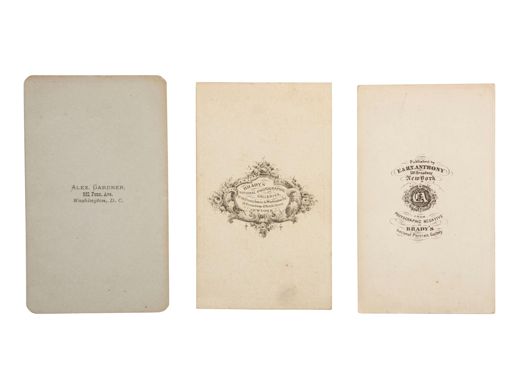 [CHASE, Salmon P. (1808-1873)]. 3 CDVs of Lincoln's treas. sec. and 6th Supreme Court Chief Justice.
