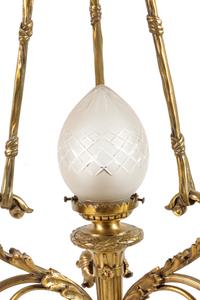 A French Gilt Bronze and Molded Glass Fixture