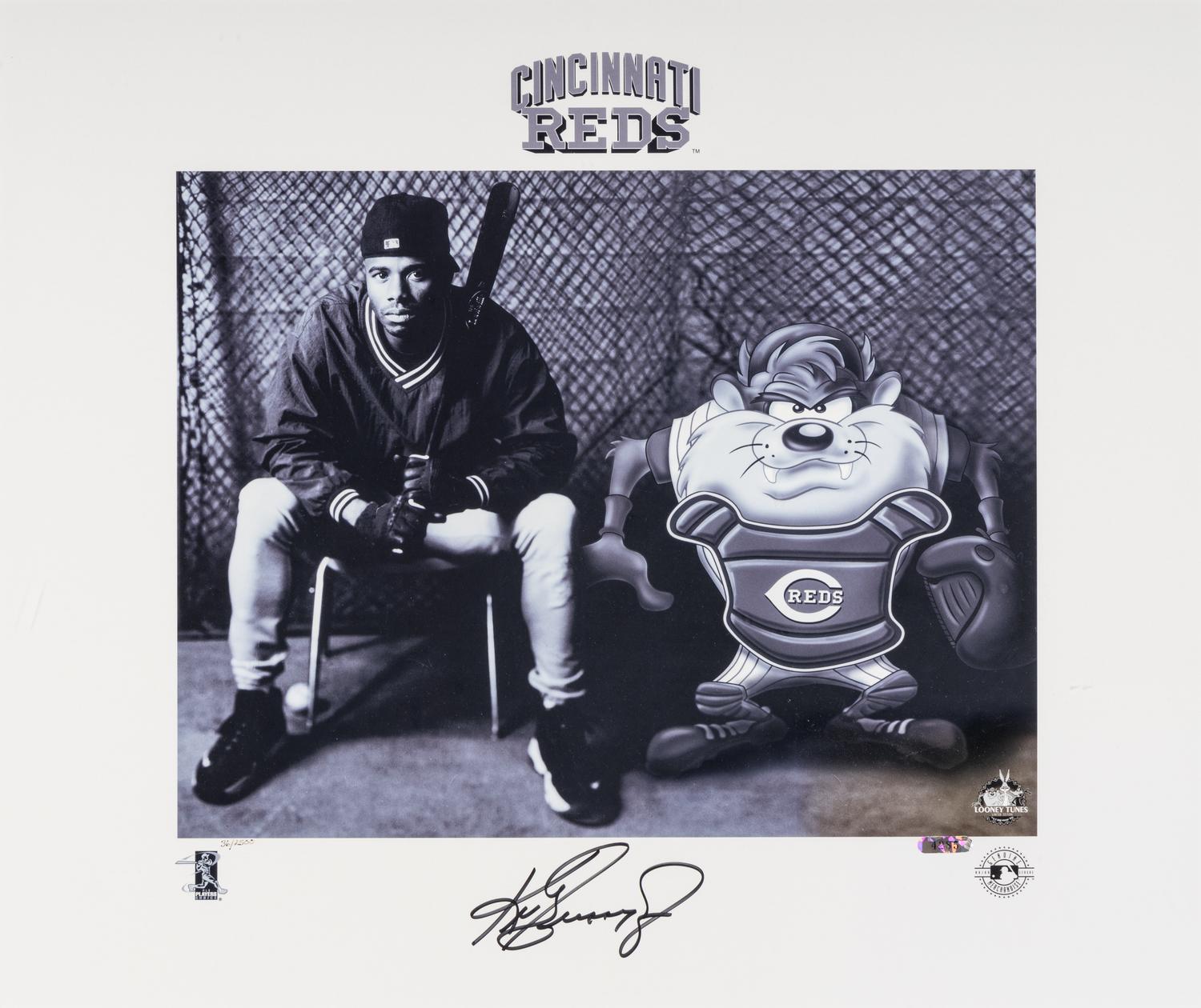 A Ken Griffey Jr. Signed Autograph "Taz and Junior" Display,