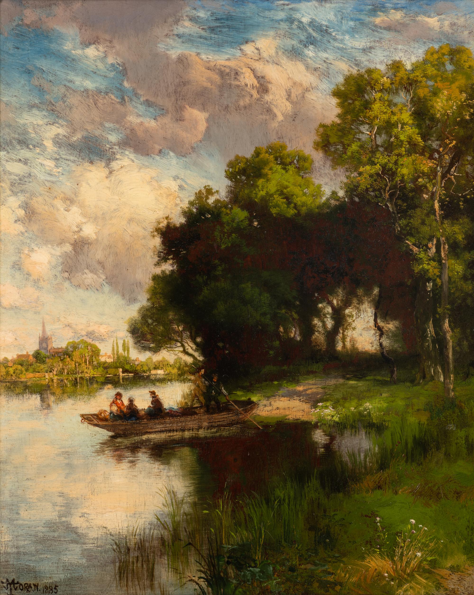 Punting on the River Cam, England , 1885