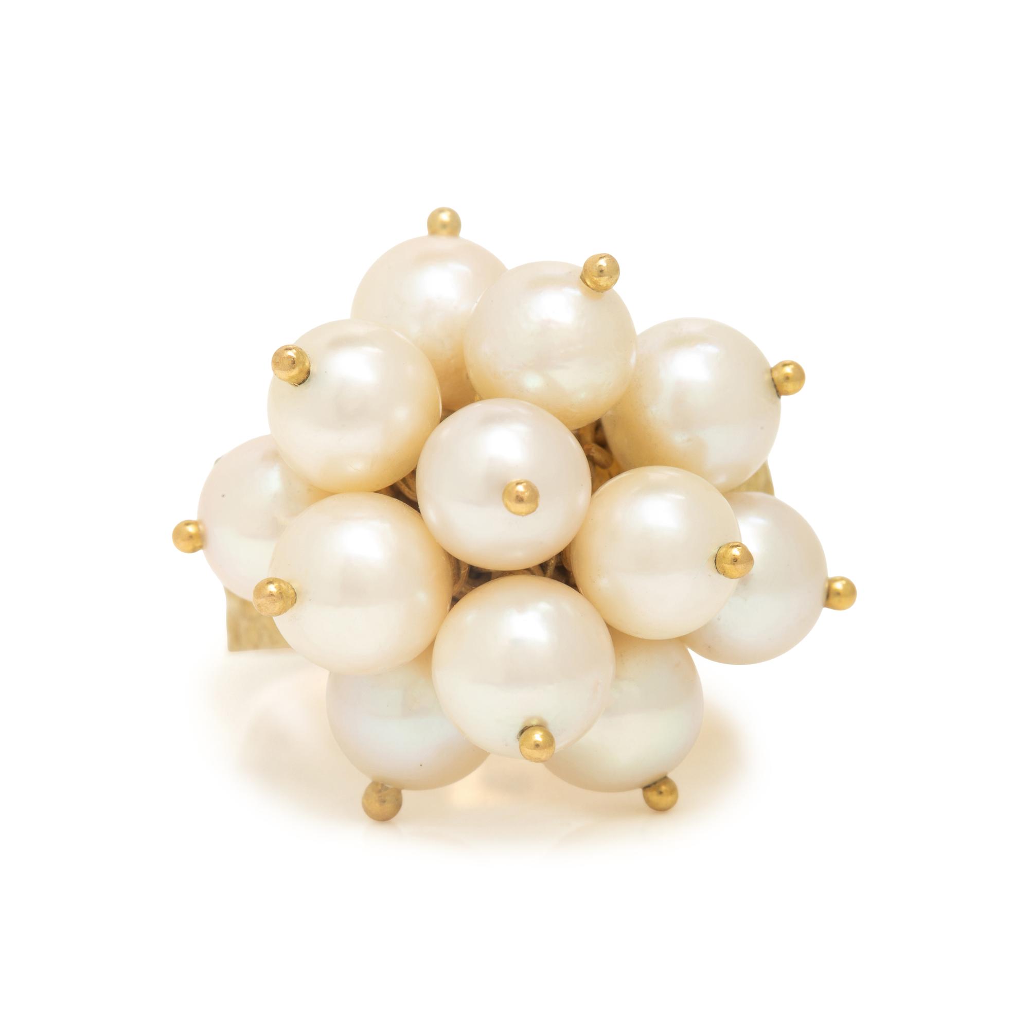 Collection of Cultured Pearl and Yellow Gold Jewelry