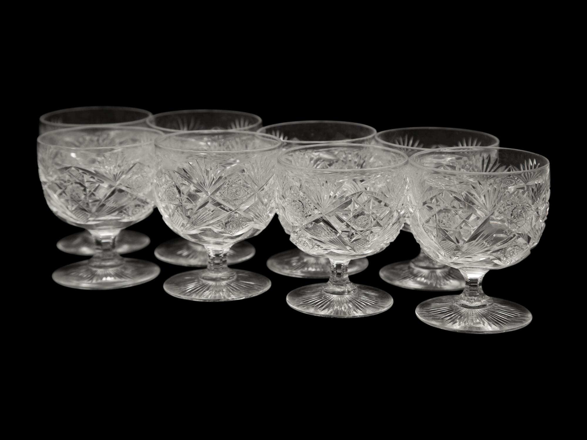 A Hawkes Cut Glass Decanter and Eight Cordials