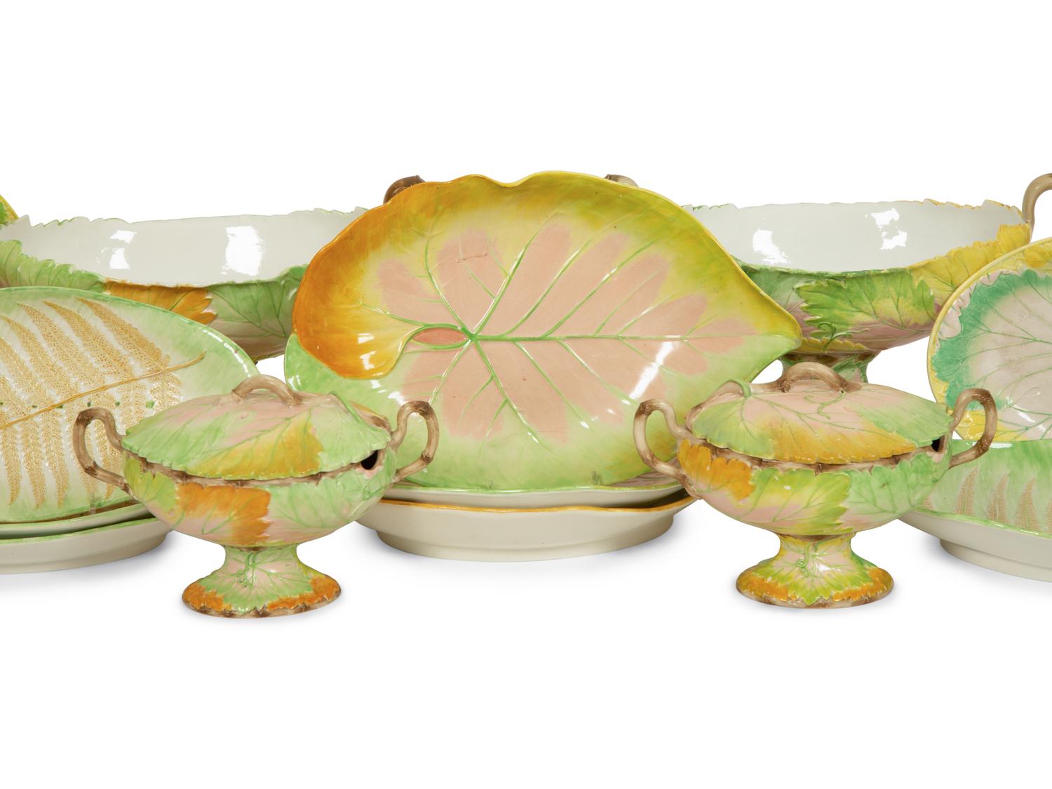 A Wedgwood Pearlware 'Leafage' Dessert Service
