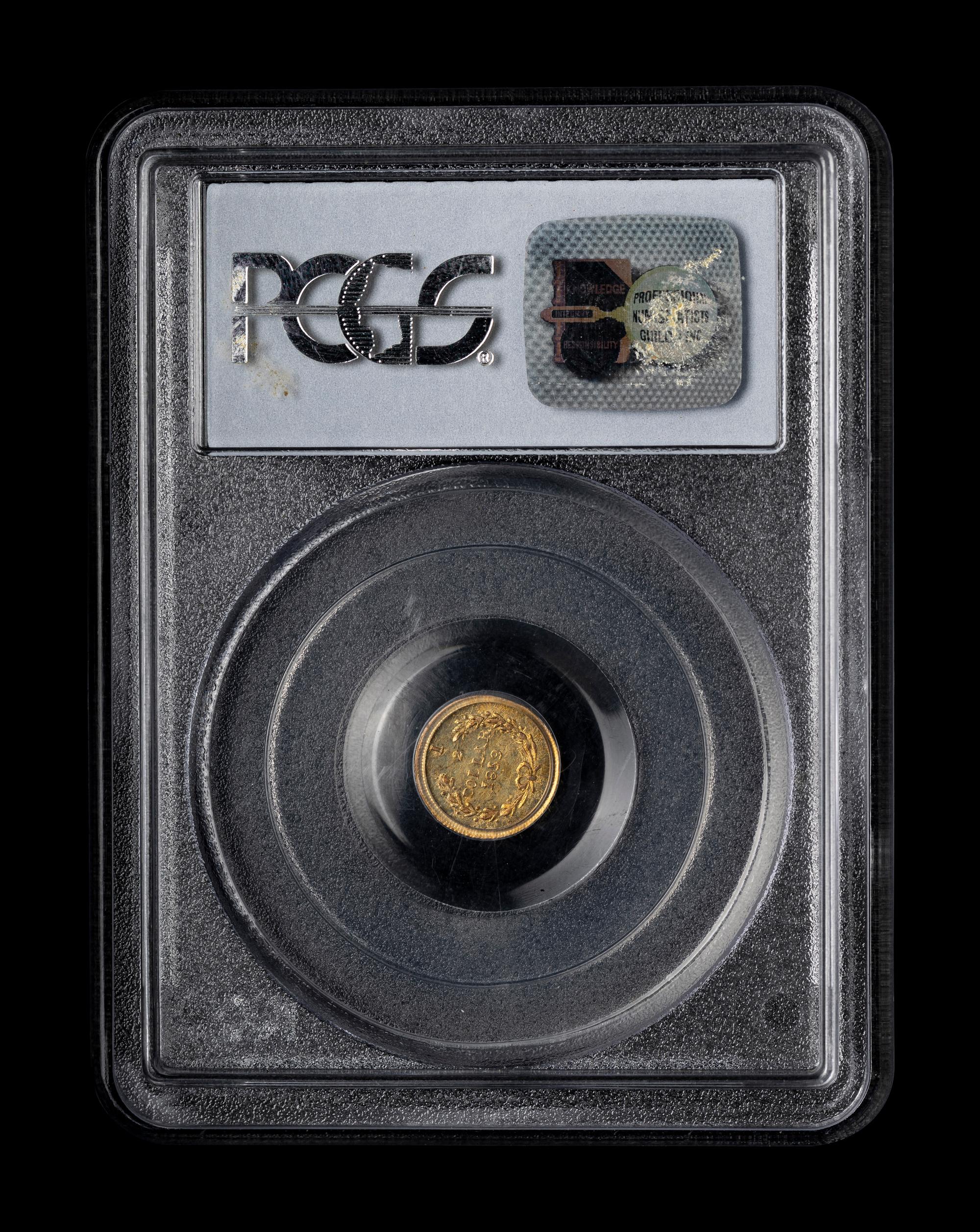 [CALIFORNIA FRACTIONAL GOLD] An 1859 $1/2 Gold Coin [BG-1002] (PCGS MS62)