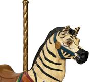 A Carved and Painted Wood Carousel Zebra
