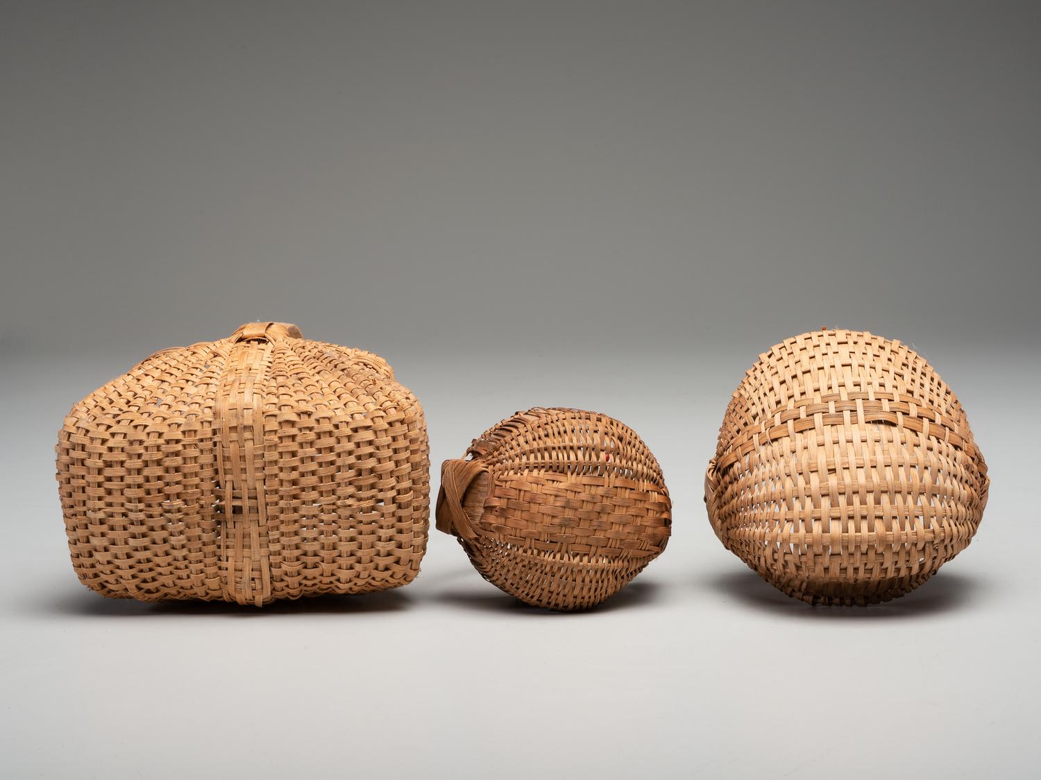 Three Miniature Woven Baskets
