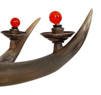 An Anthony Redmile Horn and Aluminum Six-Light Chandelier